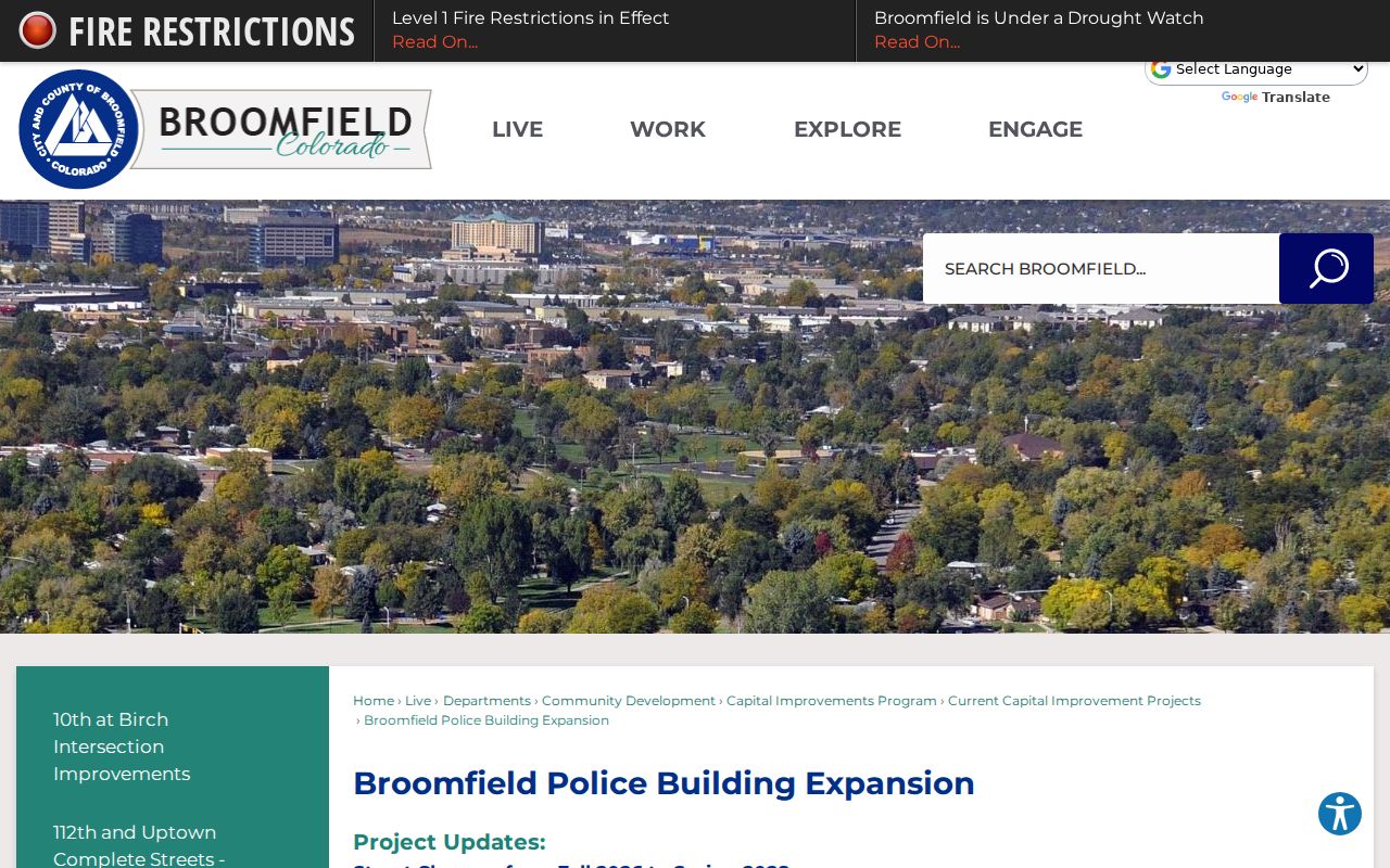 Broomfield County warrant records police and court access notice